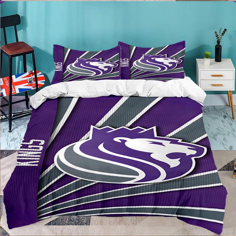 Kings Basketball Team Logo 3pcs Bedding Set,Including 1pc Duvet Cover And 2pcs Pillowcases Perfect Gift for Christmas,Ideal for Bedroom, Dormitory