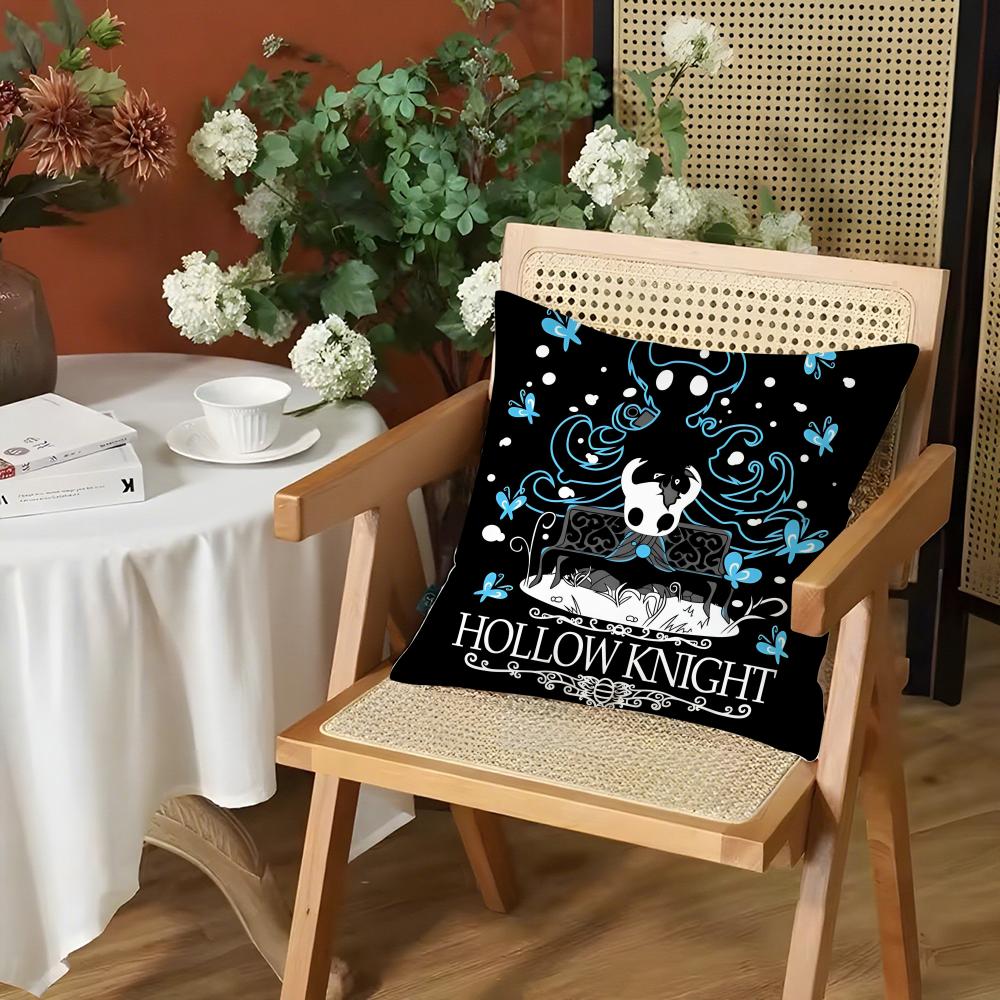 

Game HHollow Knight Cushion Cover Silky Short Plush Invisible Zipper Dustproof Sofa Pillow Case for Home Decor 30x30cm