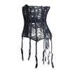 Zasznurowany damski gorset Steampunk z pasem do pończoch Seksowna bielizna Pas w talii Gothic Bustier