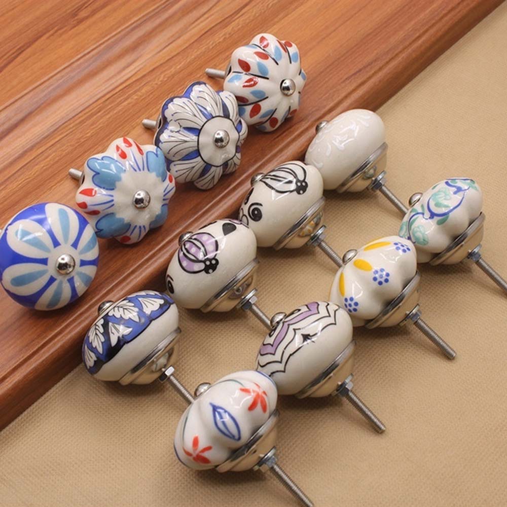 Screw Cabinet Dresser Cupboard Pumpkin Shape Pull handles Door Knobs Drawer Handles Cabinet Knob