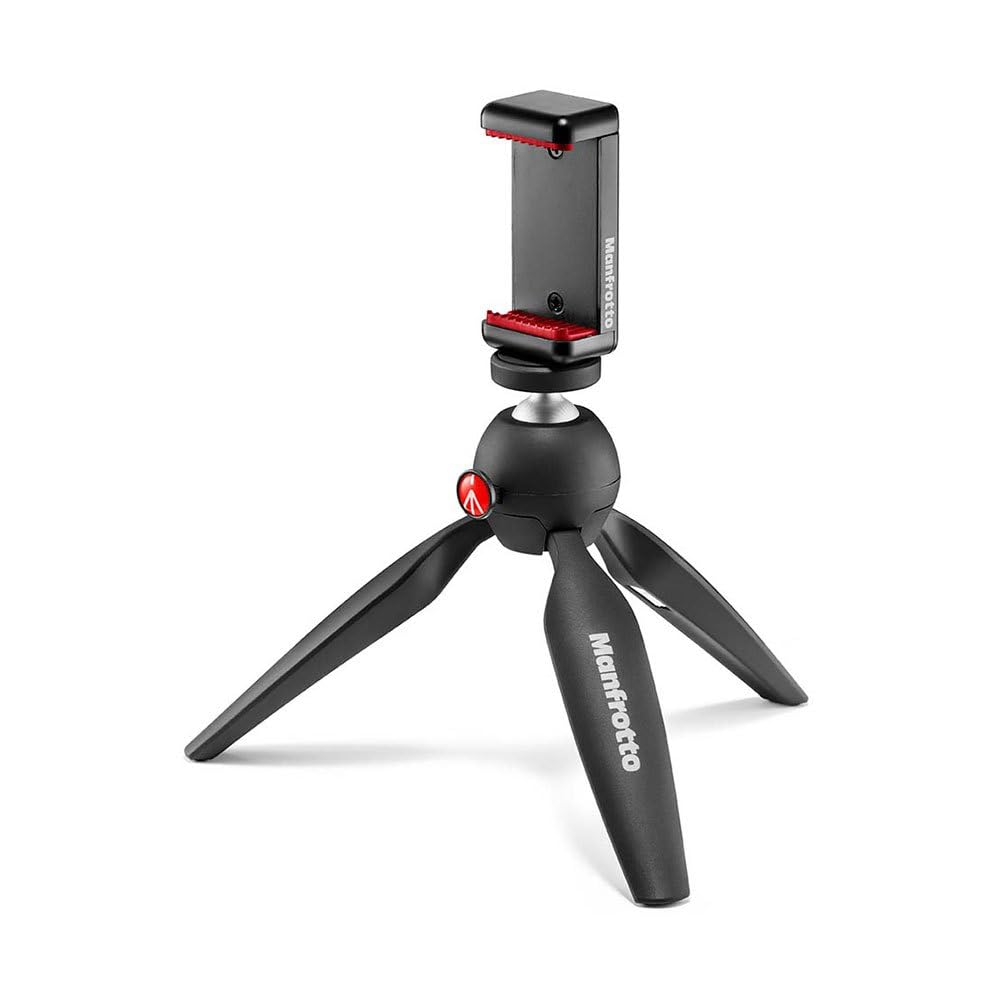 

Manfrotto Smartphone Mini Tripod with Hand PIXI MII Smart with MCLAMP Compatible with Smartphones up to 1kg Weight for and Remote Control