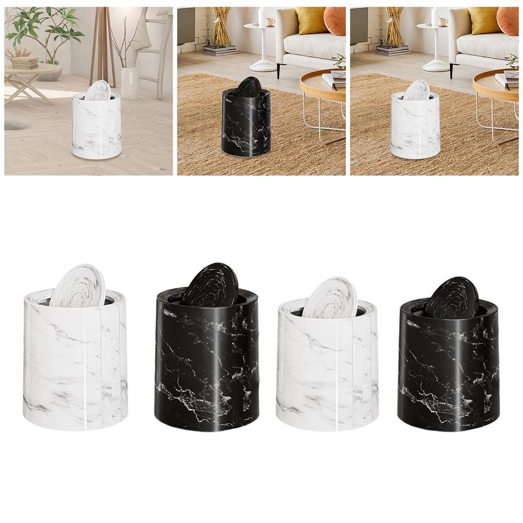 Trash Can Chinese Style Swing Lid Wastebasket for Toilet Office Laundry Room