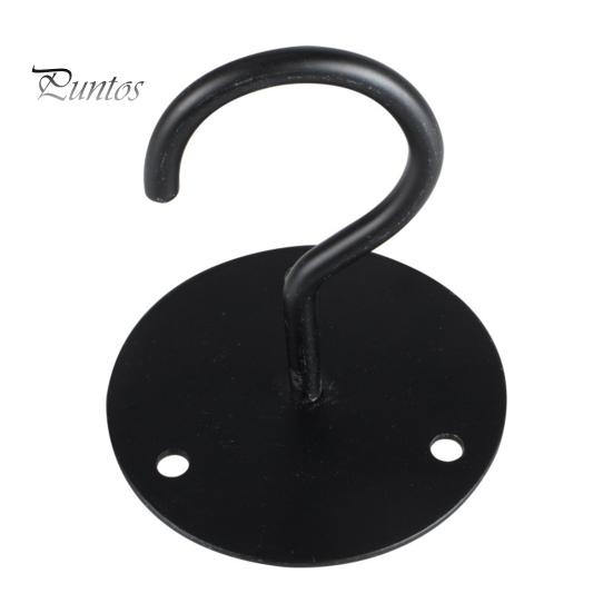 1 Set Convenient Anti Rust 3 Colors Wall Mount Hook Flower Basket Ceiling Wrought Iron Hook for Household