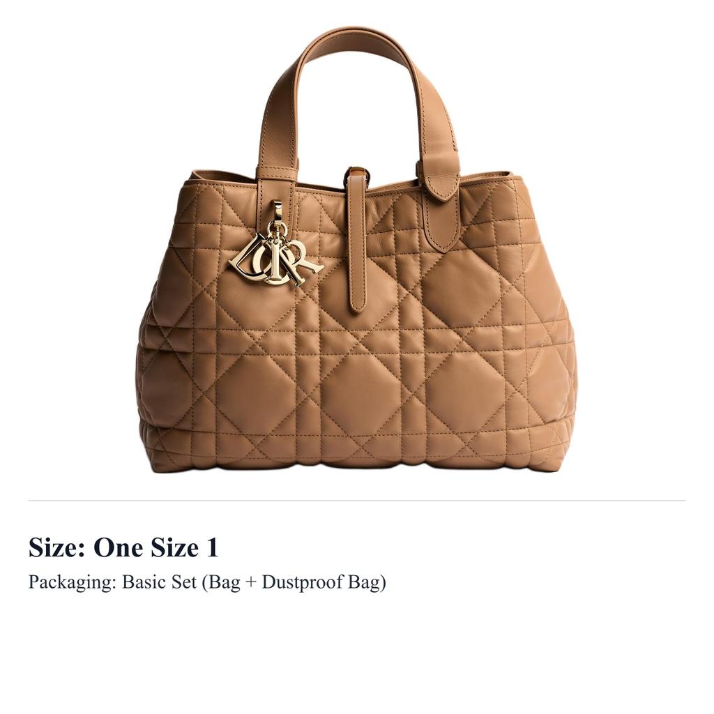 DIOR Toujours Cow Leather Native Handbag Medium Women's Camel M2821OSNW-M65M