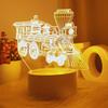 Retro Steam Train 3D Night Light, USB Monochrome Warm Light, Very Suitable for Bedroom Environment and Room Decoration