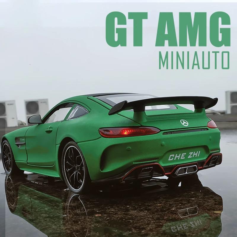 1/24 Scale Benz Gtr Sports Alloy Car Model Metal Children Diecast Toy Car Modification Simulation Sound & Light Gift for Boy