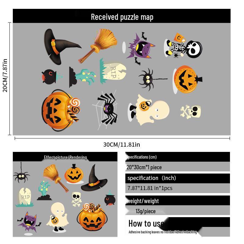 2025 Halloween Pumpkin & Witch Static Cling Wall & Window Stickers
