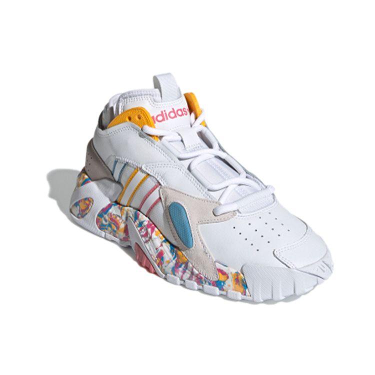Adidas Originals Streetball Round Toe Lace-Up Synthetic Leather Non-Slip Wear-Resistant Low-Top Basketball Shoes Women Sneakers White FX7890