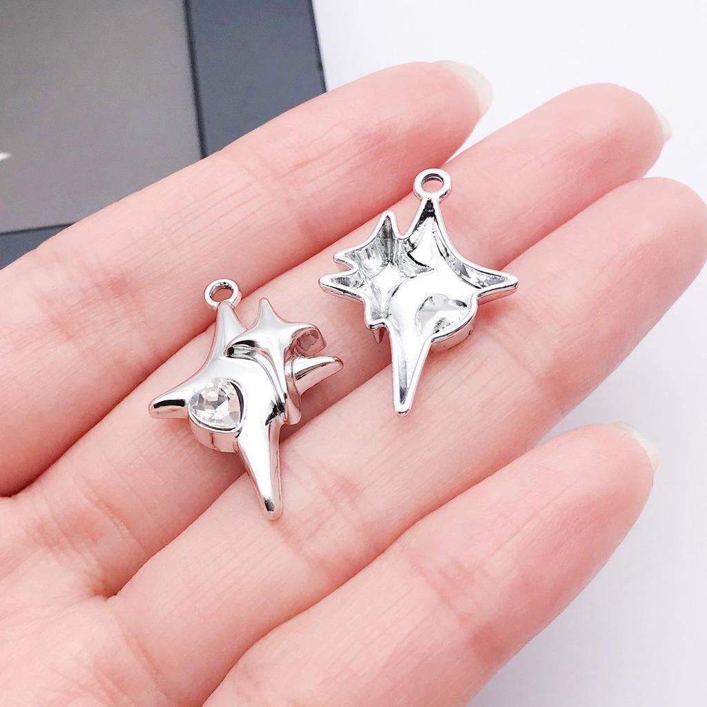 Star & Moon Alloy UV Resin Pendant: DIY Earring & Necklace Accessory