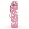 1PC Trust In The Lord Heart Pattern 750ml Color Plastic Sports Water Bottle Leakproof Flip Straw Lid Suitable for Sports Office Home Use