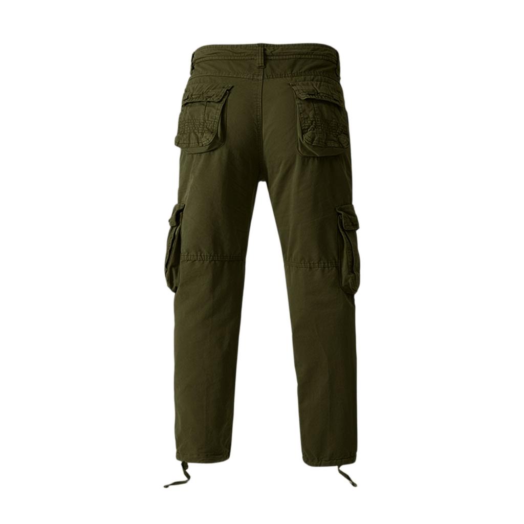 Men's Cargo Pants - Cotton Loose-Fit Comfortable Straight-Leg Multi-Pocket Trousers