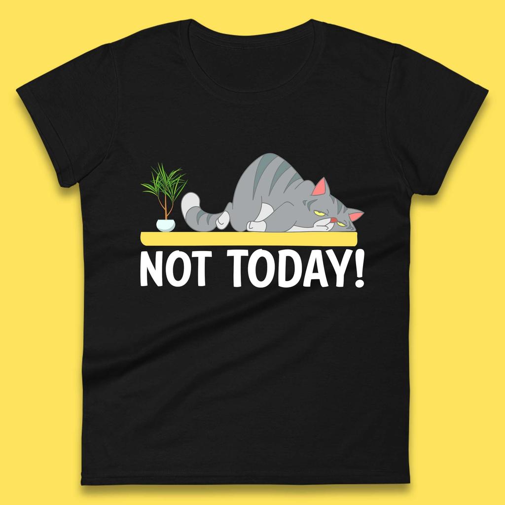Heute nicht Katze Lustige Katze Faule Katzen Schläfrige Katzen Liebhaber Damen T-Shirt Herren Oberteile Unisex Oberteil