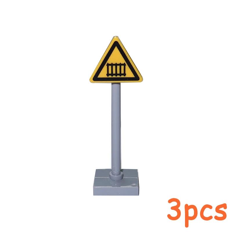 Non-Toxic Moc City Traffic Lights Road Signs Roadblock Signal Light Speed Limit Diy Building Block Scene Construction Minifigs Accessories