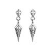 S925 Sterling Silver European and American Rhombus Exquisite Pattern Earrings Personalized Trend Rock Men's and Women's Earrings