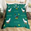 Carton Yelow Duck King Quen Soft Duvet Cover Farm Lovely Animal Beding Set Blue Buble Comfortable Quilt Cover Soft Polyester Warm Comforter Cover