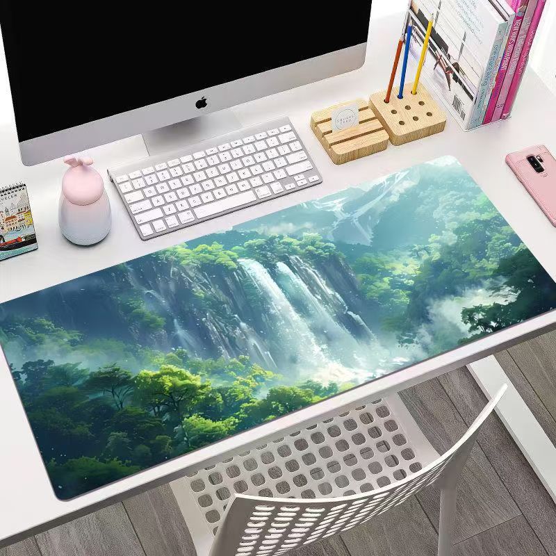 Anime Scenery Large Mouse Pad Desk Mat With Stitched Edge Nonslip Durable Gaming Mats Pc Accessories Keyboard Desk Pad Mauspad