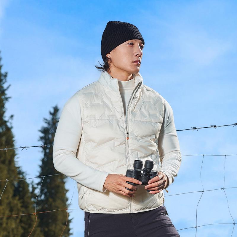 Unisex Color-Block Down Vest: Lightweight, Warm, Windproof Winter Jacket with Stand Collar