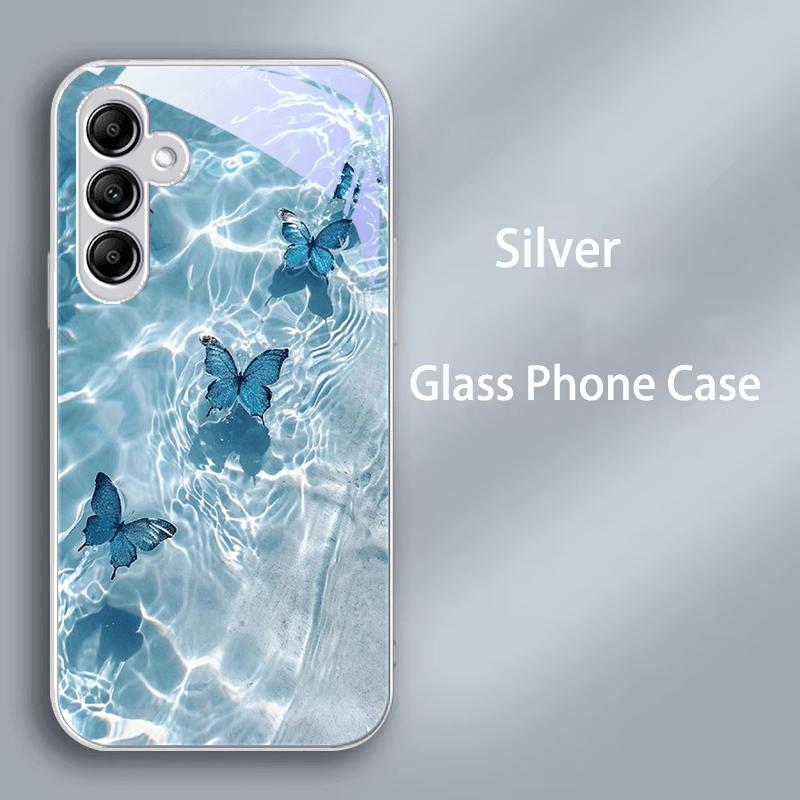 Fashion Case For Samsung A73 A72 A71 A70 A70S For Galaxy A56 A55 A54 A53 A52 A52S A51 A50 A50S PC Tempered Glass Phone Cover