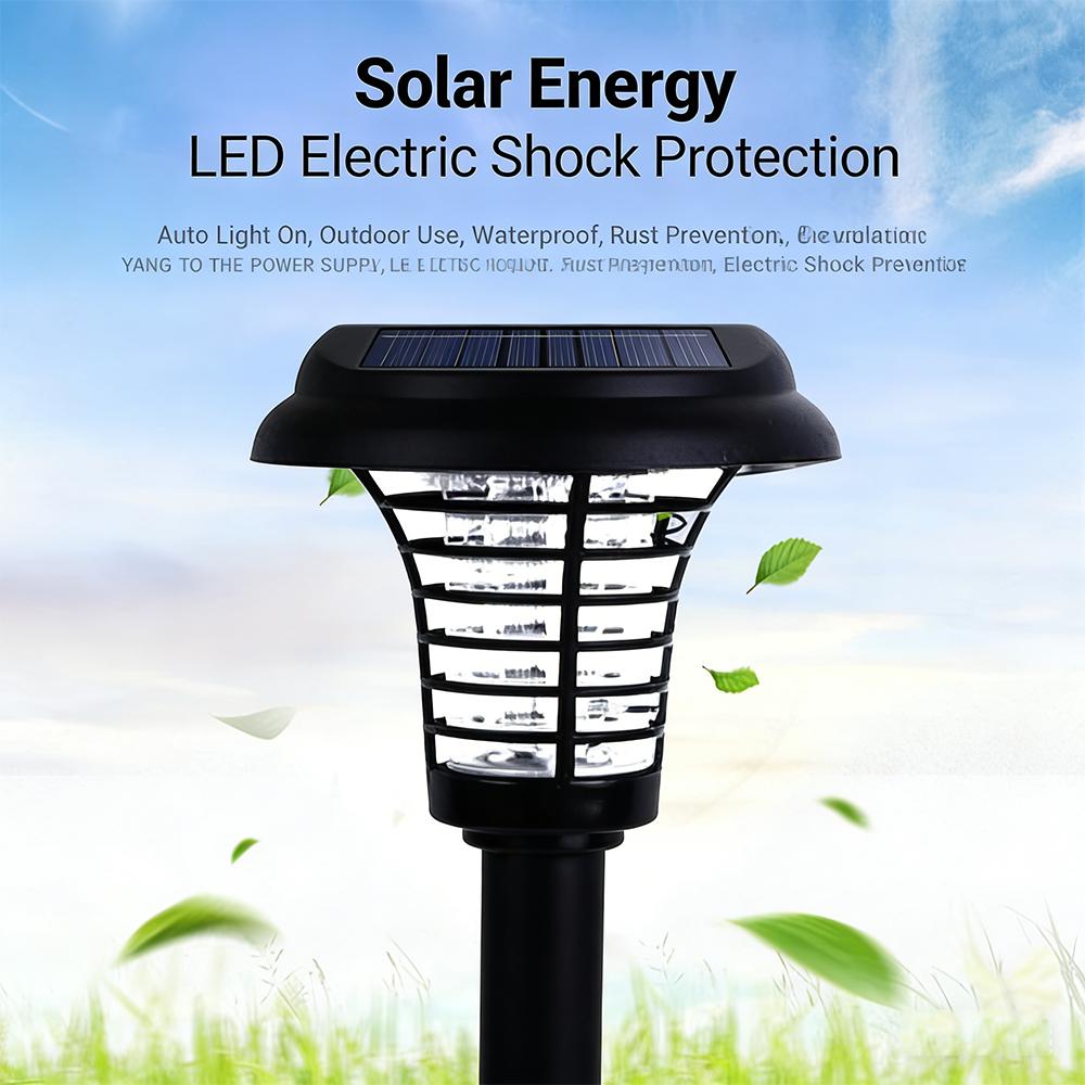 Portable Solar Bug Zapper Outdoor Indoor Waterproof Mosquito Killer Lamp Cordless Mosquito Insect for Patio, Backyard, Camping