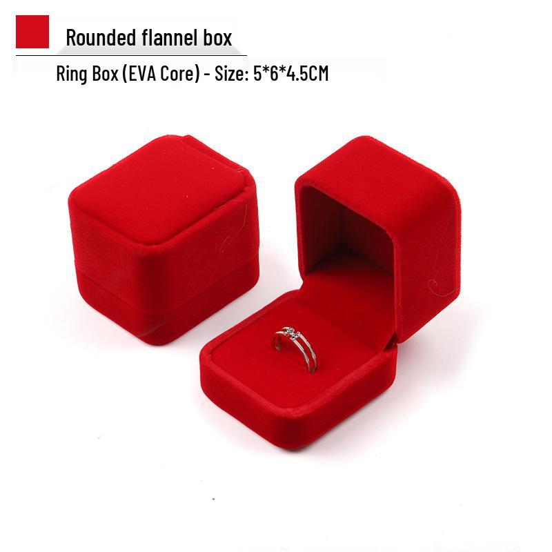 

Rounded Corner Plush Jewelry Storage Box for Bracelets, Rings, and Necklaces