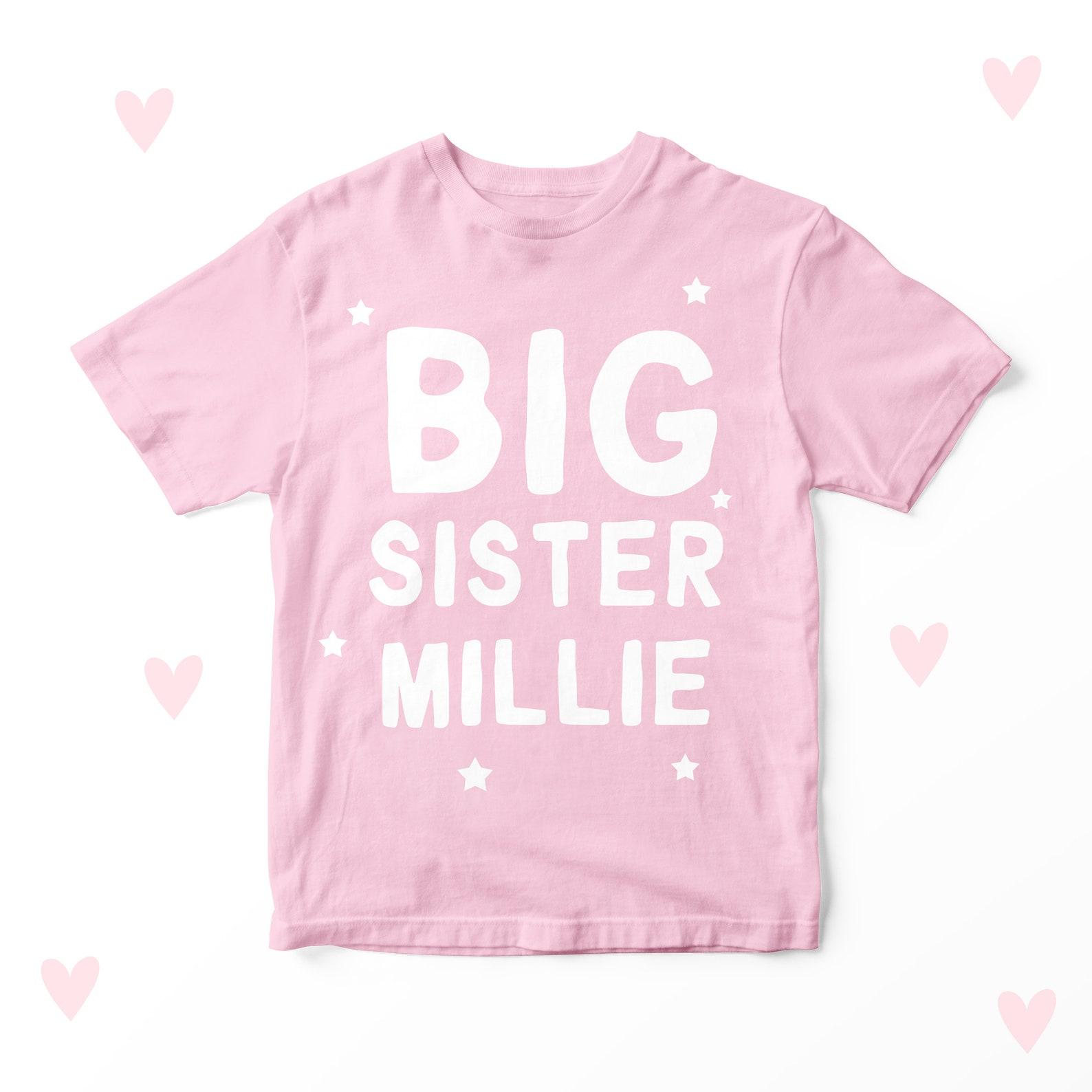 Big Sister T-shirt Baby Announcet Baby Shower Gifts Personalised 120