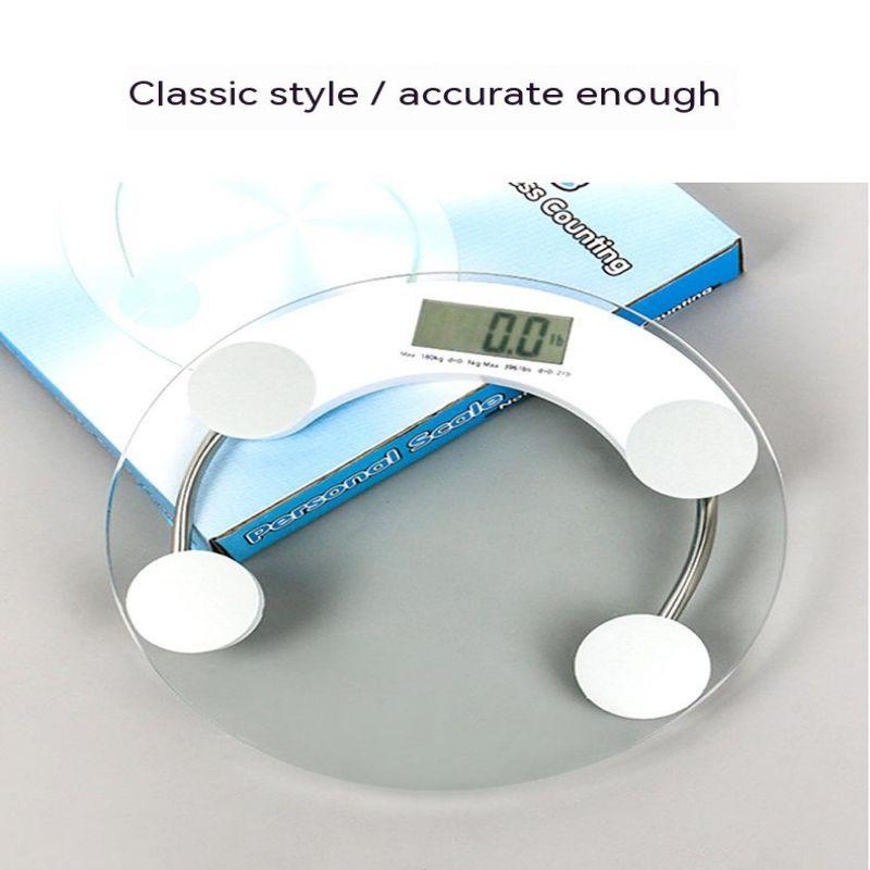 Andy Elektronische Waage Haushaltskörperwaage Intelligente kleine transparente kreisförmige elektronische Waage