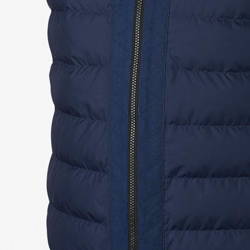 Nike Solid Pattern Logo Windproof Warm Zip-Up Hooded Down Jacket Men Outerwear Blue AH2206-410