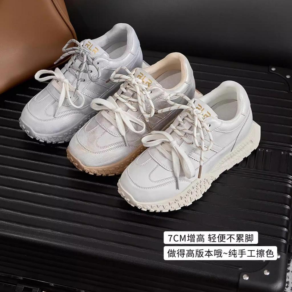 Platform-soled German Training Shoes Women's Spring 2025 New Versatile Retro Sports and Leisure Shoes Design Sense Polished White Shoes