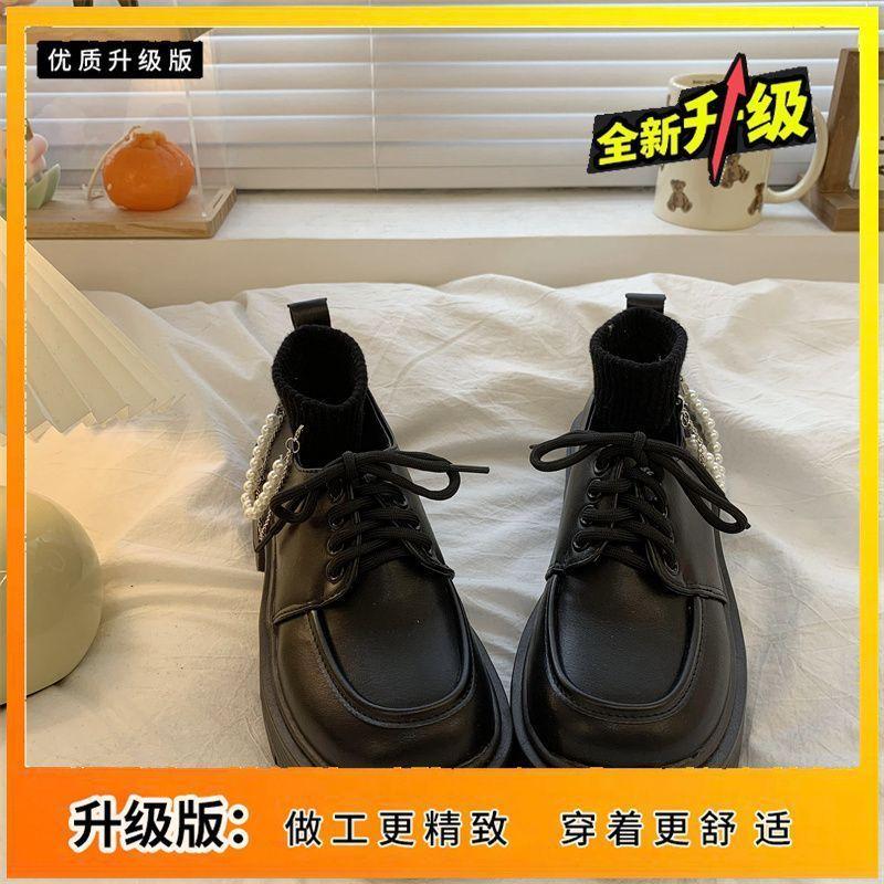 British retro platform small leather shoes women's 2025 autumn and winter new versatile college jk with skirt single shoes