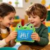 Green Frog Tablet Plush Toy, Soft Stuffed Animal, Cuddly Frog Plushie for Kids, Cute Character Collectible Gift for Boys Girls