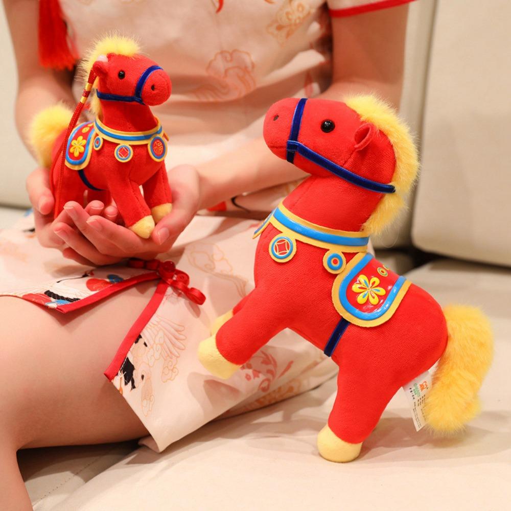 Soft Cartoon Horse Doll Mascot Dolls Stuffed Animal Decoration Horse Plush Toys Desktop Decoration