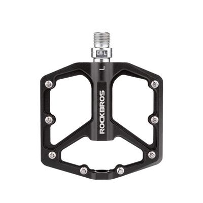 ROCKBROS Lehké Ploché Hliníkové Pedály pro Silniční a Cross Kola s Ložisky, Sada Černých Pedálů, Slitina, Kola, Kola, MTB, Více, Platformové, Protiskluzové