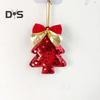 6Pcs Christmas Tree Ornaments Tree Shape Sequin Pendant with Bow for Christmas Trees Walls Doors Parties Wedding Decor