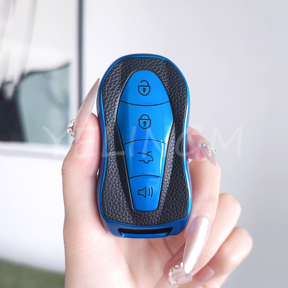 Tpu Leather For Geely Azkarra Tugella Fy11 Atlas Pro New Emgrand Gs X6 Suv Ec7 Car Remote Key Case Cover Keychain
