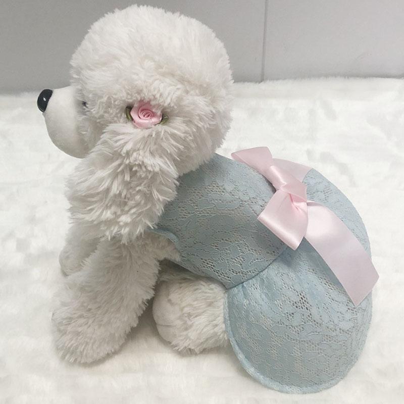 White Green Girls Dog Clothes Mesh Ribbon Bowknot Dog Weeding Dress for Small Medium Dogs Chihuahua Poodle Puppy Kitten Skirt XL