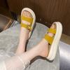 Lato nowe modne wszechstronne fajne kapcie antypoślizgowe sandały plażowe miękka skóra gruba podeszwa podwyższające miękka podeszwa zewnętrzne kapcie