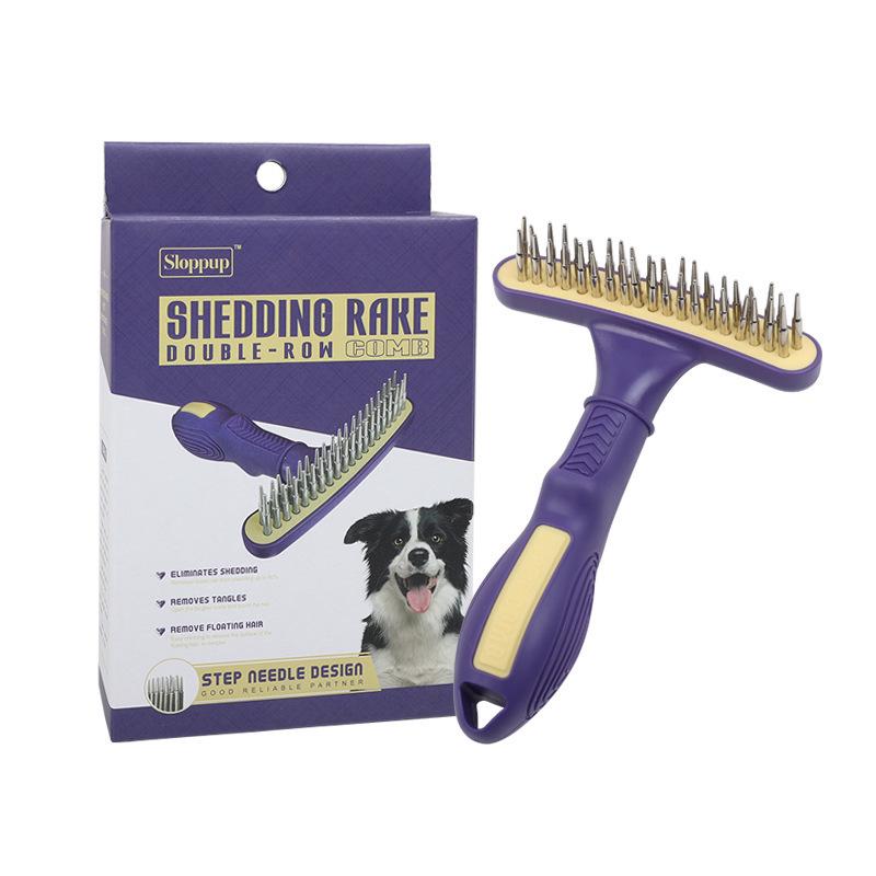 Sloppup Pet Deshedding Comb for Cats & Dogs - Undercoat Thinning & Grooming Tool