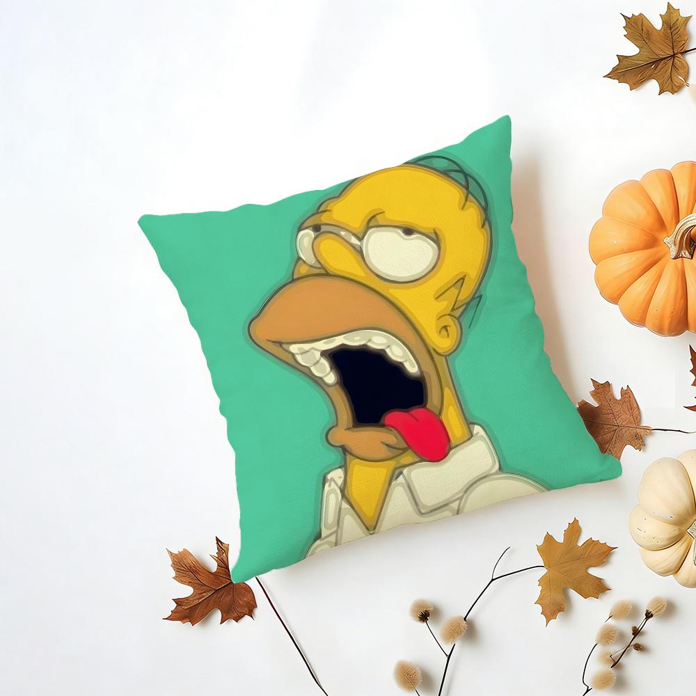 TThe Simpsons Cushion Cover Washable Linen Pillowcase Soft for Daily Sofa Bed Home Room Decor