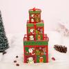 Cartoon Style Festive Christmas Gift Boxes Set Of Three For Holiday Decor Gifts And