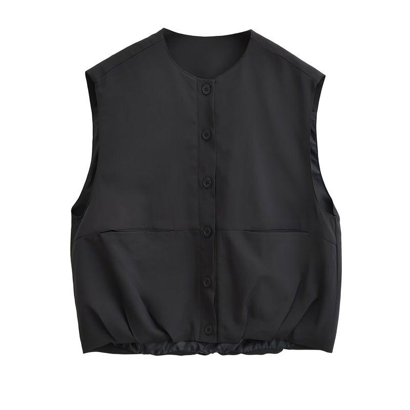 Kaslead New Arrival Women's Fashion Style Fashion Casual Easiest for Match Black Suit Sleeveless Vest Waistcoat
