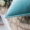 Bordered Velvet Lumbar Pillow Cover Ultra Soft Plush Hotel Style Sofa Decor Cozy Home Comfortable Elegant Accent