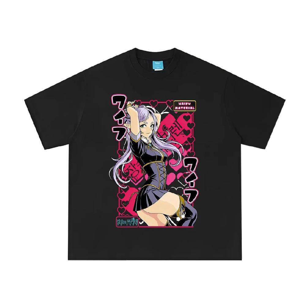 

Anime Frieren_ Beyond Journey s End Fern Graphic T-shirt Men Women Clothing Fashion Harajuku Short Sleeve Cotton Summer T-shirts S чёрный