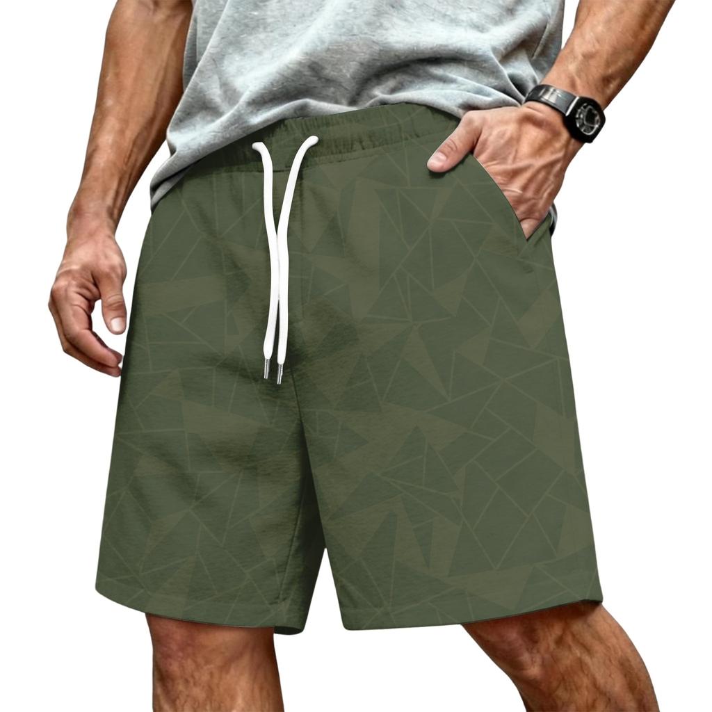 Men Casual Drawstring Waist Athletic Shorts Relaxed Fit Lightweight Breathable Fabric Gradient Print Elastic Waistband