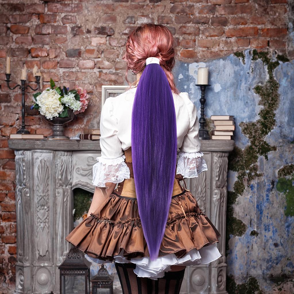 Purple Big Braid Wig For Stage Party Halloween Costume Role Play