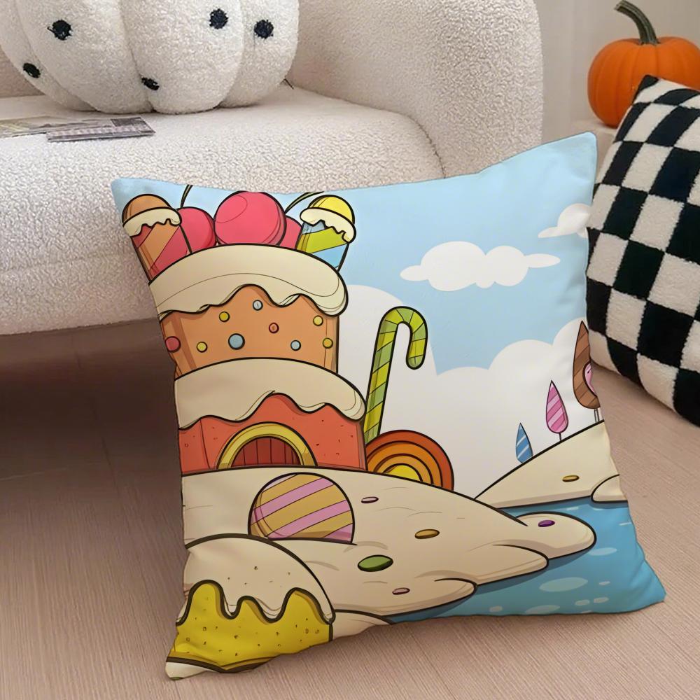 CCandy Cushion Cover Throw Pillow Cover Hidden Button Durable Polyester Chair Cushion