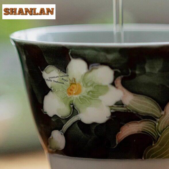 50ml Handbemalte Tinte Narzisse Teetasse Handgefertigte Teeschale Tasse Für Tee Teeverkostung Meditationsbecher Chazhan Meistertassen Teegeschirr