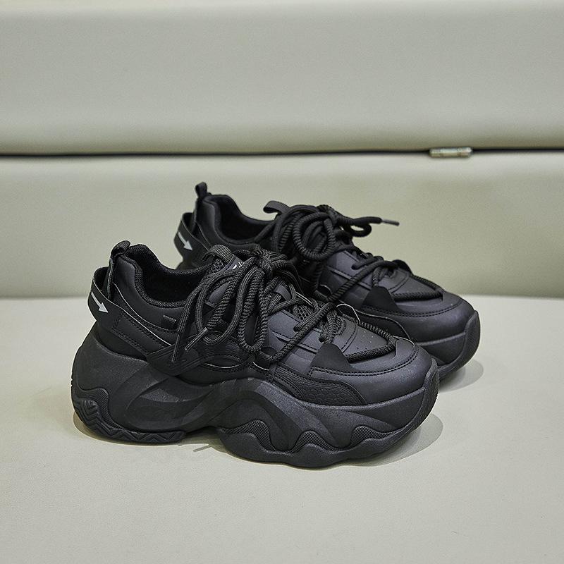 

FB3306 Корейская женская обувь для папы весна 2025: Кроссовки для бега с толстой подошвой, увеличивающие рост Size 37