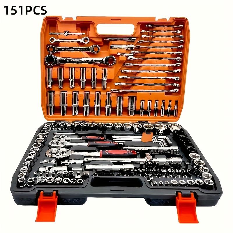 46/151pcs Professional Car Maintenance Tool Box Suitable for Car Boat Motorcycle Repair, Home Industrial Repair 