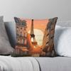 Zonsopgang Parijs Eiffeltoren Vierkante Kussensloop Polyester Linnen Fluweel Creatieve Rits Decor Kamer Kussenhoes