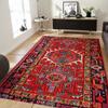 Vintage Red Floral Totem Area Mat, Non-Slip & Machine Washable, Decor Carpet for Living Room, Bedroom, Entryway, Multiple Sizes
